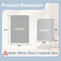 Venlus Medicine Cabinet With Mirror 16 x 24x 4.2 in | MC-1624