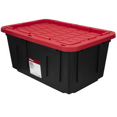Hyper Tough 27 Gallon Snap Lid Plastic Storage Bin Container pack of 2 Free Ship