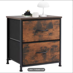 2 Dresser for Bedroom, Tower Organizer Unit, Chest of Drawers with Wooden Top
