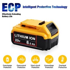 2Pack Lithium Ion Battery For DeWalt 20V 20 Volt Max 8.0AH DCB205 DCB206 DCB200
