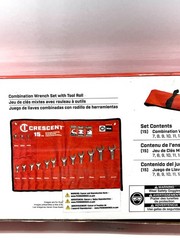 NIB Crescent 15pc Metric Combination Wrench Set w/Tool Roll, Polished, CCWS5-05
