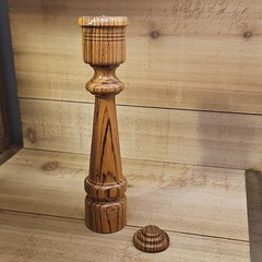 Wood Manual Pepper Mill Grinder Salt Shaker 14 in Large Traditional Brown Stripe