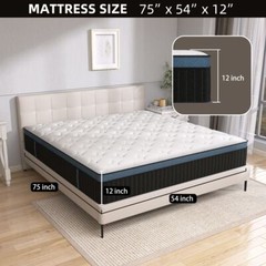 12/14 Inch Twin Full Queen King Mattress Hybrid Memory Foam Spring Bed in Box