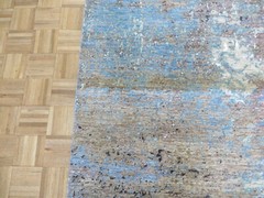 8 x 10 Hand Knotted Multi Colored Modern Abstract Oriental Rug With Silk G11411