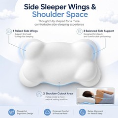 Mellow Cloud Align Memory Foam Pillow Ergonomic Cervical Dual Height Washable
