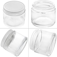 ZEA 30 Pa Small Glass Jars with Lids, 2 Oz Round Clear Straight Sided