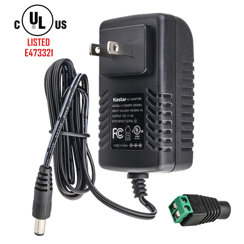 Kastar UL Listed 12V 3A 36W DC Power Supply Adapter Transformer LED Strip Camera