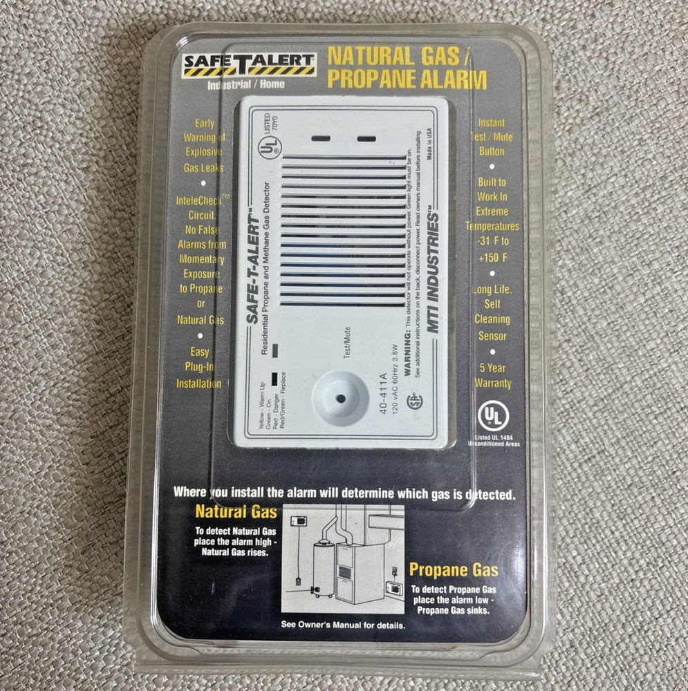 Safe-T-Alert 40-411A RV Propane Gas Alarm Detector Replacement MTI New Sealed