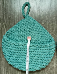 Crochet Handmade Set of 2 Small Hanging Wall Baskets Color Artic