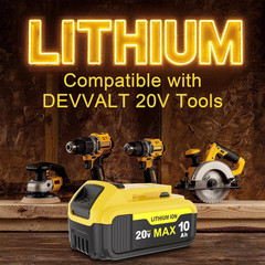 2Pack For De-Wa-lt 20V 20 Volt Max 10.0AH Lithium Ion Battery DCB206-2 DCB205-2