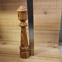 Wood Manual Pepper Mill Grinder Salt Shaker 14 in Large Traditional Brown Stripe