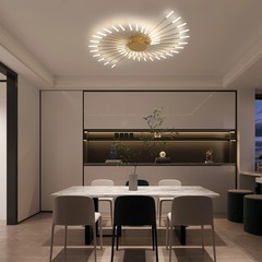 42-Light Fireworks Ceiling Light LED Flush Mount App Remote Dimmable Modern