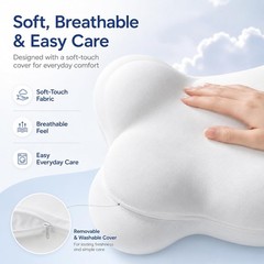 Mellow Cloud Align Memory Foam Pillow Ergonomic Cervical Dual Height Washable