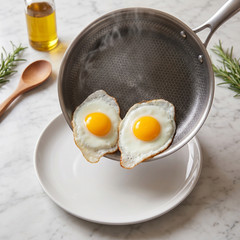 11.02in Titanium Stainless Steel Frying Pan Non stick Wok Home Egg
