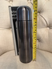 Stainless Steel Thermal Bottle with Cup Vacuum Insulated Bottle Black Gray 500ml