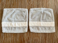Paresi Orange Face Towels Set Of 2 Gray White Stripe 100% Cotton Italy 10″