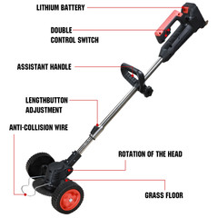 20000mAh Electric Cordless Grass String Trimmer Lawn Edger Weed Wacker Cutter