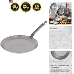Crepe Pan Non Stick Carbon Steel 12 Inch for Tortillas Pancakes Cookware