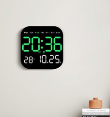 LED Large Digital Wall Clock Remote Control Temperature Date Week Display Set