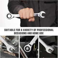 22PCS Ratcheting Wrench Set SAE Metric 72T w/ Pouch
