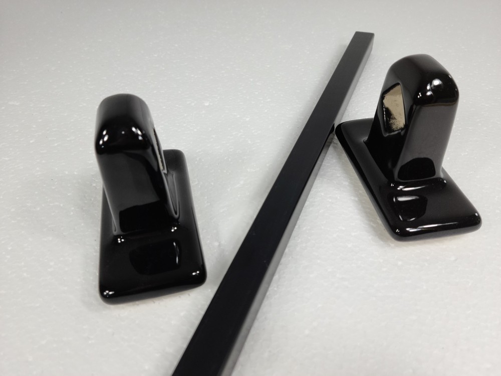Black Ceramic Towel Bar Rod Rack Post Holder Brackets Tile In Mid Century Modern