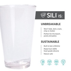 16oz Silicone Pint Glass – Unbreakable BPA-Reusable Silicone Drinking Cup – F…