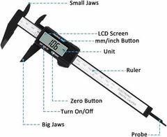 Digital Caliper 6″ 150mm Micrometer LCD Gauge Vernier Electronic Measuring Ruler