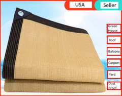 Privacy Fence Screen in Beige Tan with Silver Grommet 90 Pct Blockage Windscreen