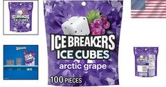 ICE CUBES Arctic Grape Sugar-Free Chewing Gum – 8.11oz Pouch with 100 Pieces
