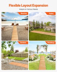 24 ft L x 17 in W Straight Wooden Garden Pathway Roll Out Garden Walkway