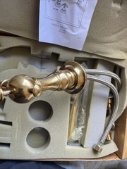RH Restoration Hardware Bistro Lever Handle Wide Spread Faucet Aged Brass 057