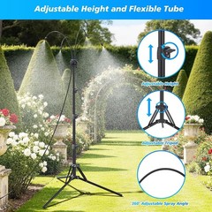 Outdoor Standing Misting System 26.5FT Patio Pool Garden Cooler Adjustable