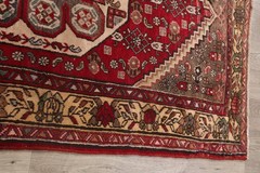 Red Traditional Geometric Area Rug 4×6 Hand-knotted Wool Carpet for Any Room