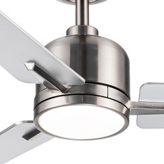 48″ Brushed Nickel Low Profile Ceiling Fan with Light Light Energy Saving Fan