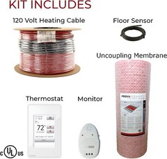 LuxHeat Cable Kit 120v (10-150sqft) Electric Radiant Floor Heating System Tile +
