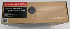 Wok Natural Non-stick 14″ Carbon Steel Frying Pan Cooking Fry Stir Sear New