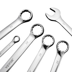25PC Metric Combination Wrench Set 6–32mm Carbon Steel w/ Roll-Up Pouch