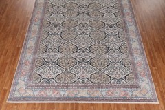 Hand-Knotted Turkish Wool Rug 9×12 Geometric Traditional Style for Any Room