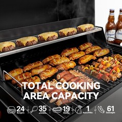 Royal Gourmet 24-Inch Movable Charcoal BBQ Grill with 2 Foldable Side Shelves