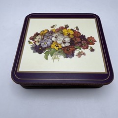 Pimpernel Cork-Backed Pansy Coasters 4.25” England New In Box Set Of 6