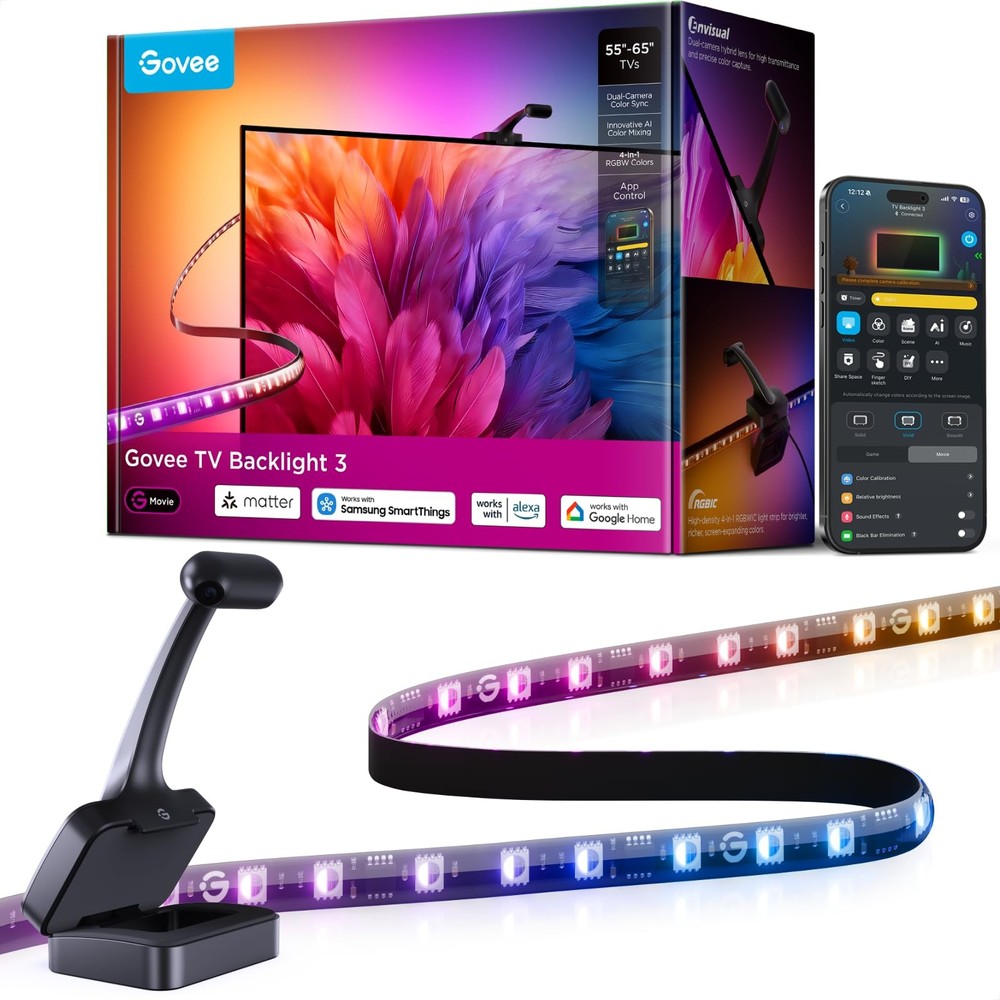 ** NEW Govee TV Backlight 3 | 11.8ft LED Strip | Dual 4MP Camera | Smart Home