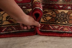 Red Traditional Geometric Area Rug 4×6 Hand-knotted Wool Carpet for Any Room