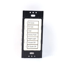 Lutron ST-NB-NONE 7 Button HomeWorks SeeTouch Custom Keypad Almond u216