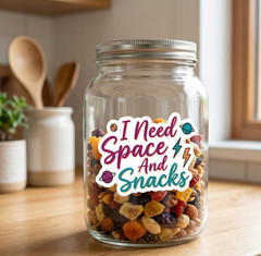 I Need Space And Snacks Sticker Funny Introvert Anxiety Vinyl Decal