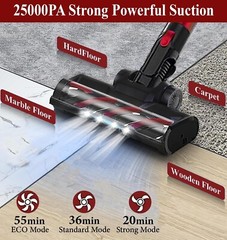 VYKLO 55Mins Powerful Cordless Handheld Stick Vacuum Cleaner Hard Floor Carpet R