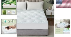 Cooling Gel Infused Queen Memory Foam Mattress Pad for Ultimate Back Pain Relief