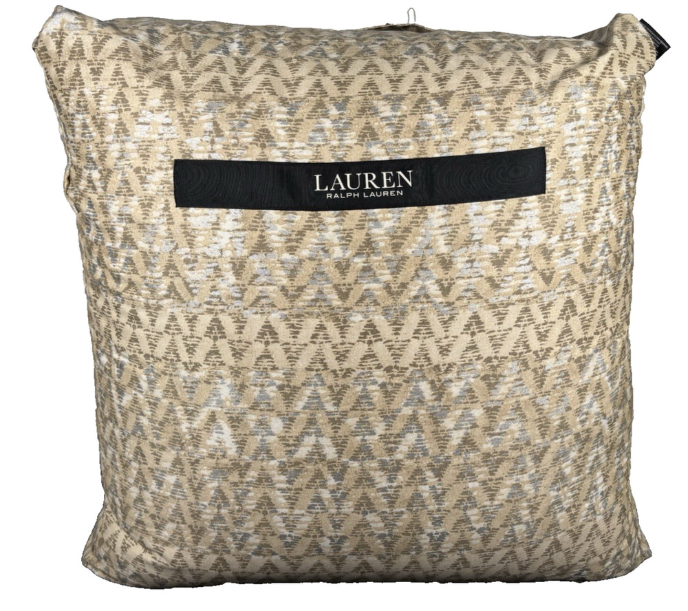 $420 RALPH LAUREN Sierra Tan /Silver Cotton Full/Queen Comforter SET