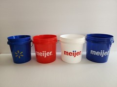 Walmart Mini Bucket & Meijer Red, White & Blue Mini Bucket Set Fast Shipping 4pk