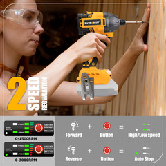 Brushless Cordless Impact Driver For Dewalt 20V Max Battery 1/4″ Compact 2 Speed