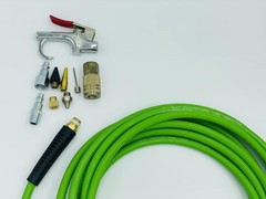 PU Braided Air Hose 1/4″ X 50 Ft with 10 pcs Compressor Accessories KIT 200PSI